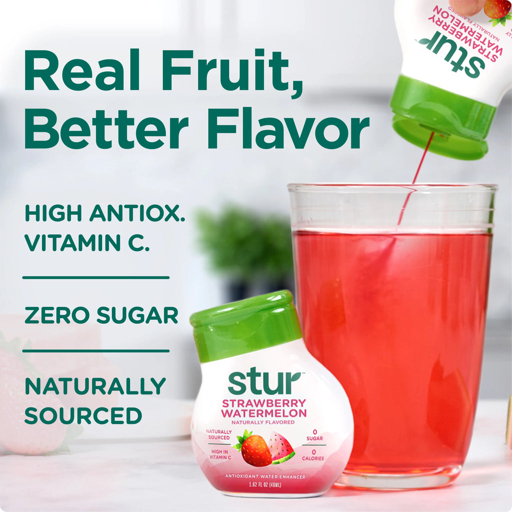 Strawberry Watermelon Liquid Water Enhancer Drink Mix, 1.62 fl oz Bottle (10 Pack) Q790340