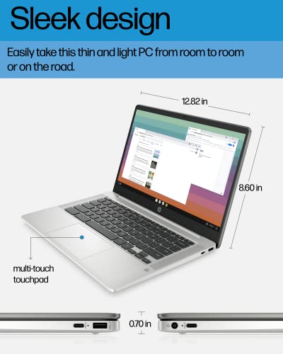 Mineral Silver 14" HD Display Chromebook Laptop F800