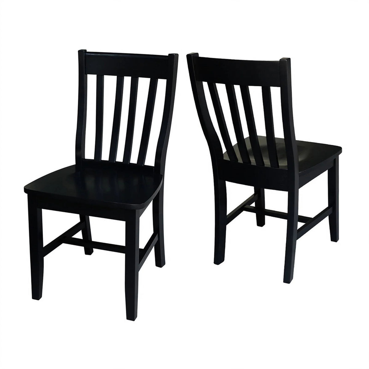 Black Wood Dining Chair Set of Two X345881