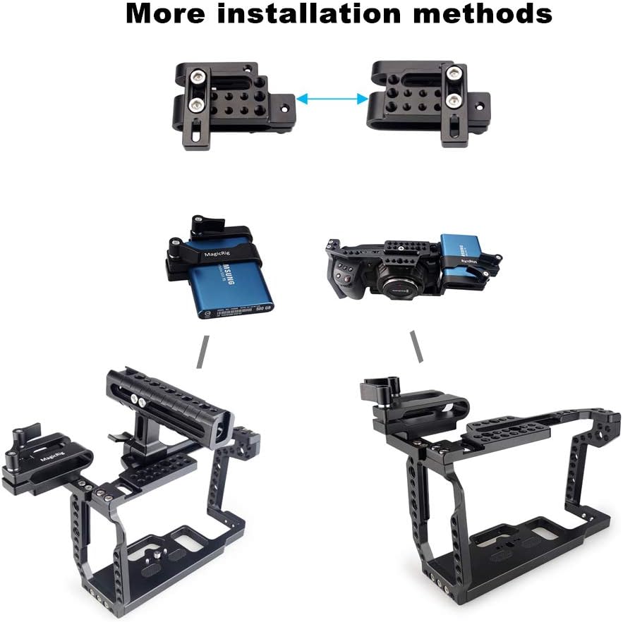 BMPCC 4K /6K Cage with NATO Handle + T5 SSD Card Mount Clamp Q3448