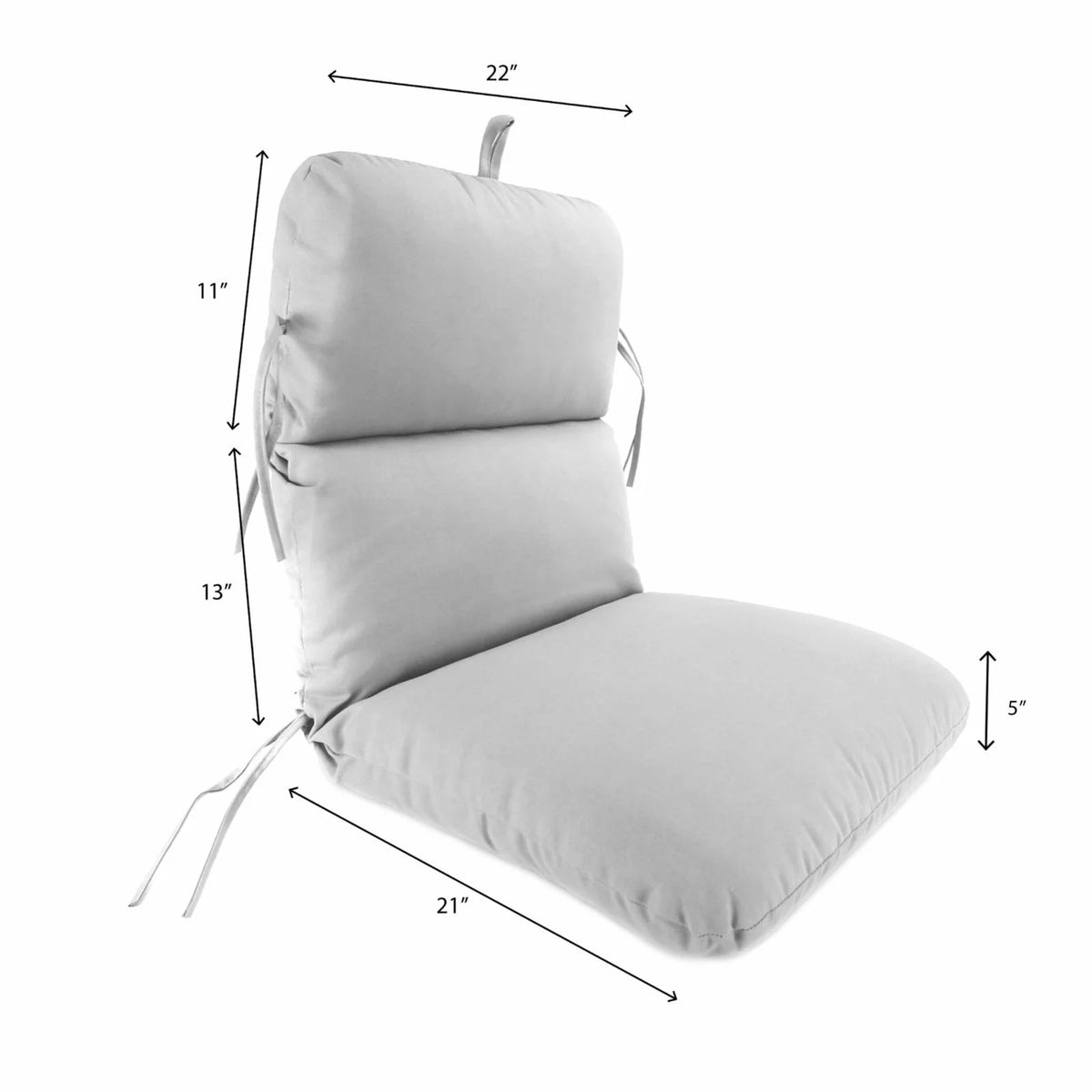 22 x 45 in. Rectangular Outdoor Chair Cushion with Ties M7291