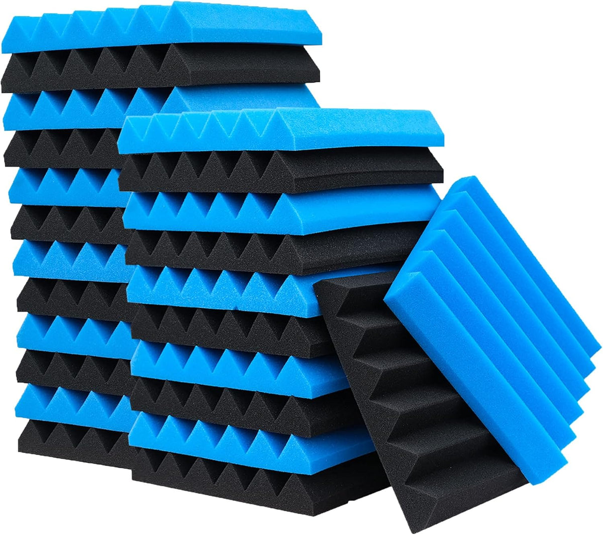 24 Pack Acoustic Panels, 12 Purple 12 Black Sound Proof Foam Panels P309