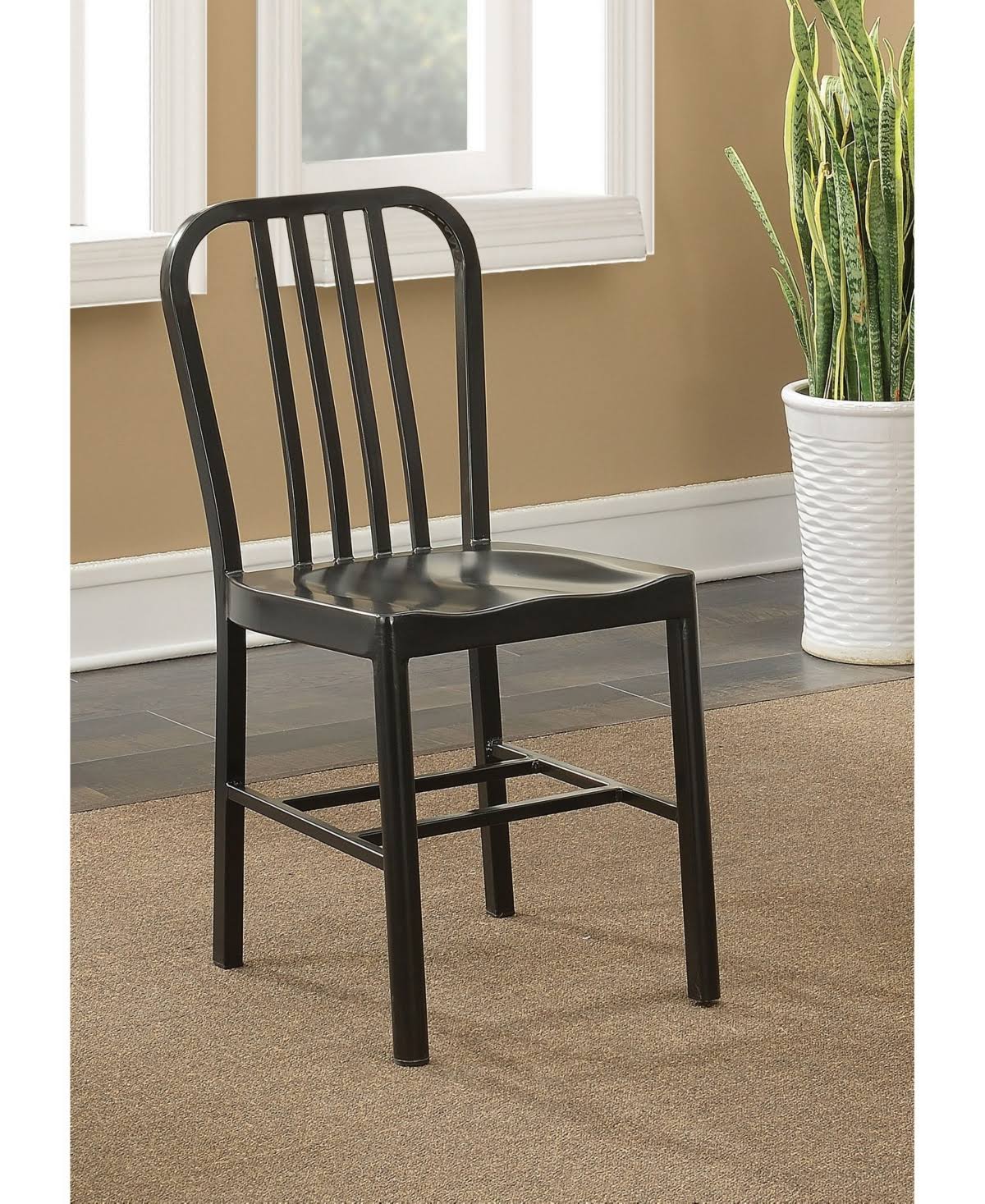 Black Slatted Side Chair (Set of 2) Y9881