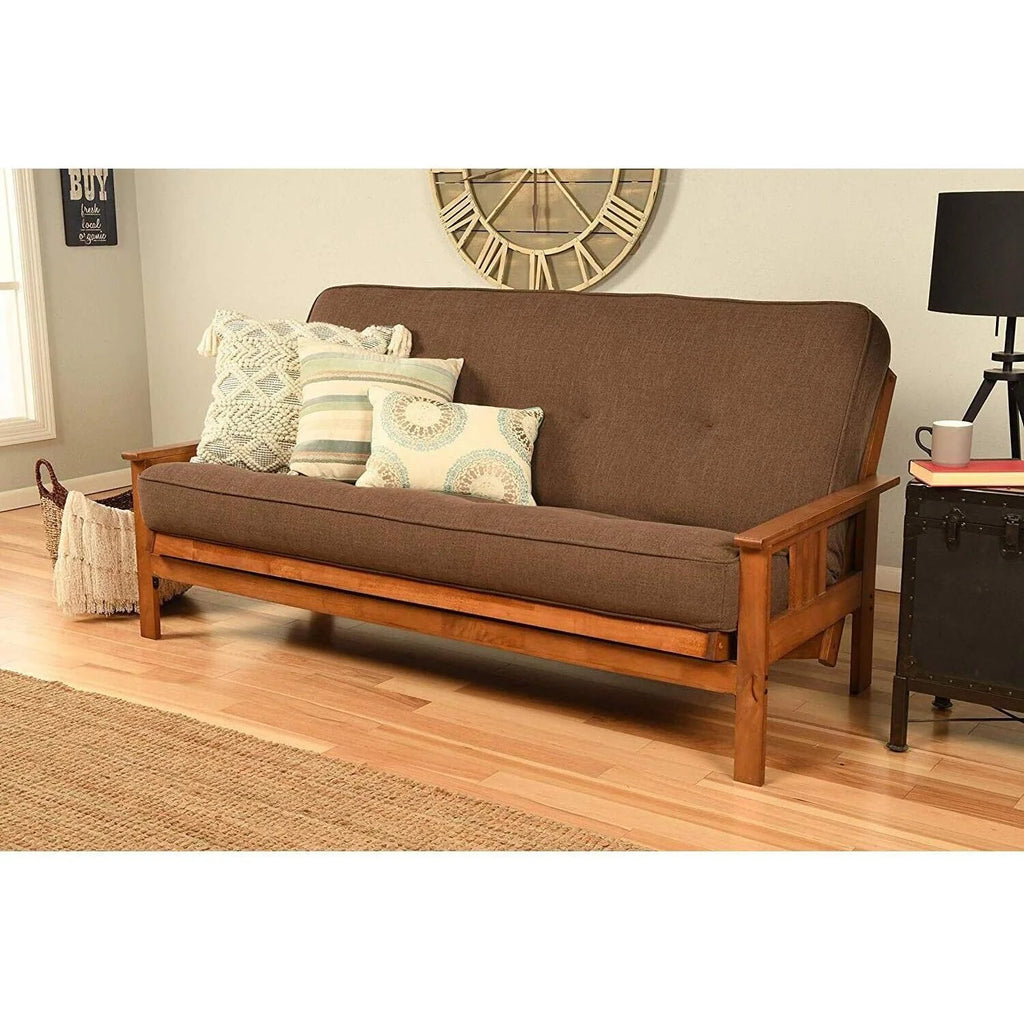 Linen Cocoa Futon Frame with Mattress D8727
