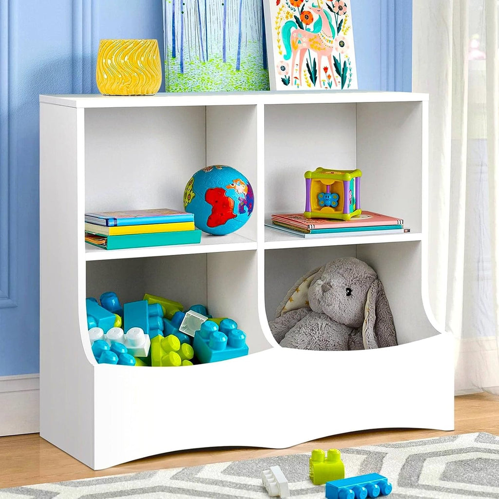4 Cubby Toy Storage Cabinet with Bookshelf W15293