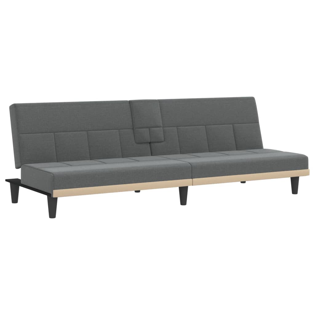 Dark Gray Fabric Sofa Bed with Cup Holders R335351