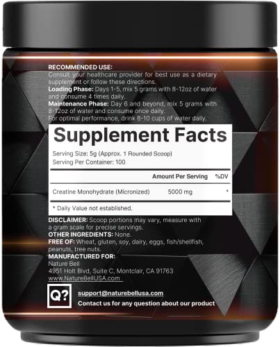 2 Pack Creatine Monohydrate Powder 500 Grams, 5000mg Per Serving, Pure Unflavored Creatine Powder Z18792