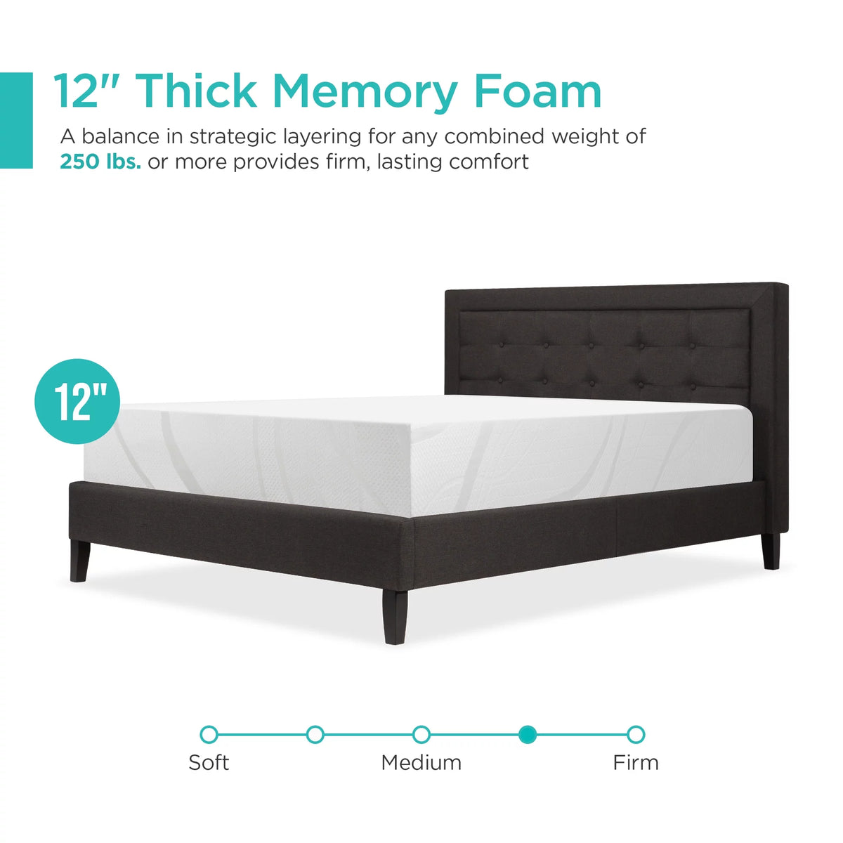 12in Full Size Medium-Firm Memory Foam Mattress X347