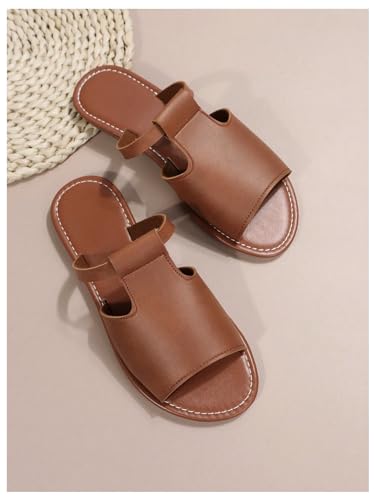Cut Out Slide Sandals Open Toe Flat Sandals S15027
