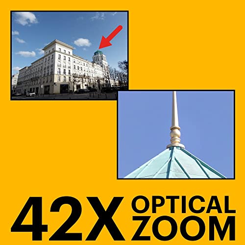 20MP Digital Camera 42X Optical Zoom 24mm Wide Angle 1080P Full HD Video Optical Image Stabilization 3" LCD (Red) C368