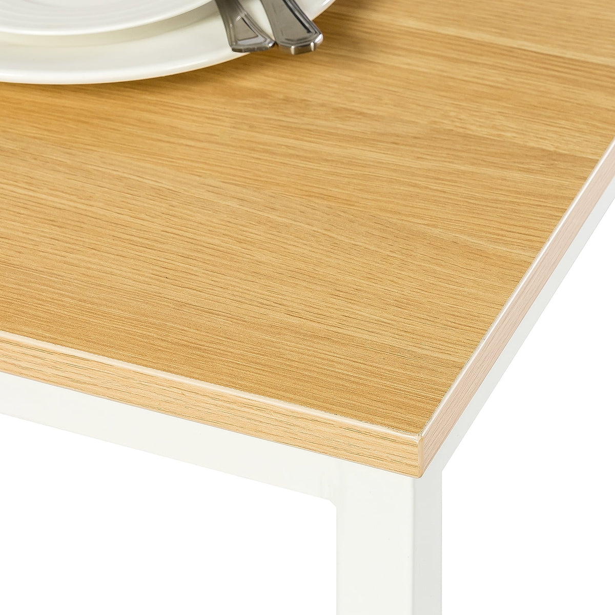 White Metal 3 Piece Dining Table with Benches X211306