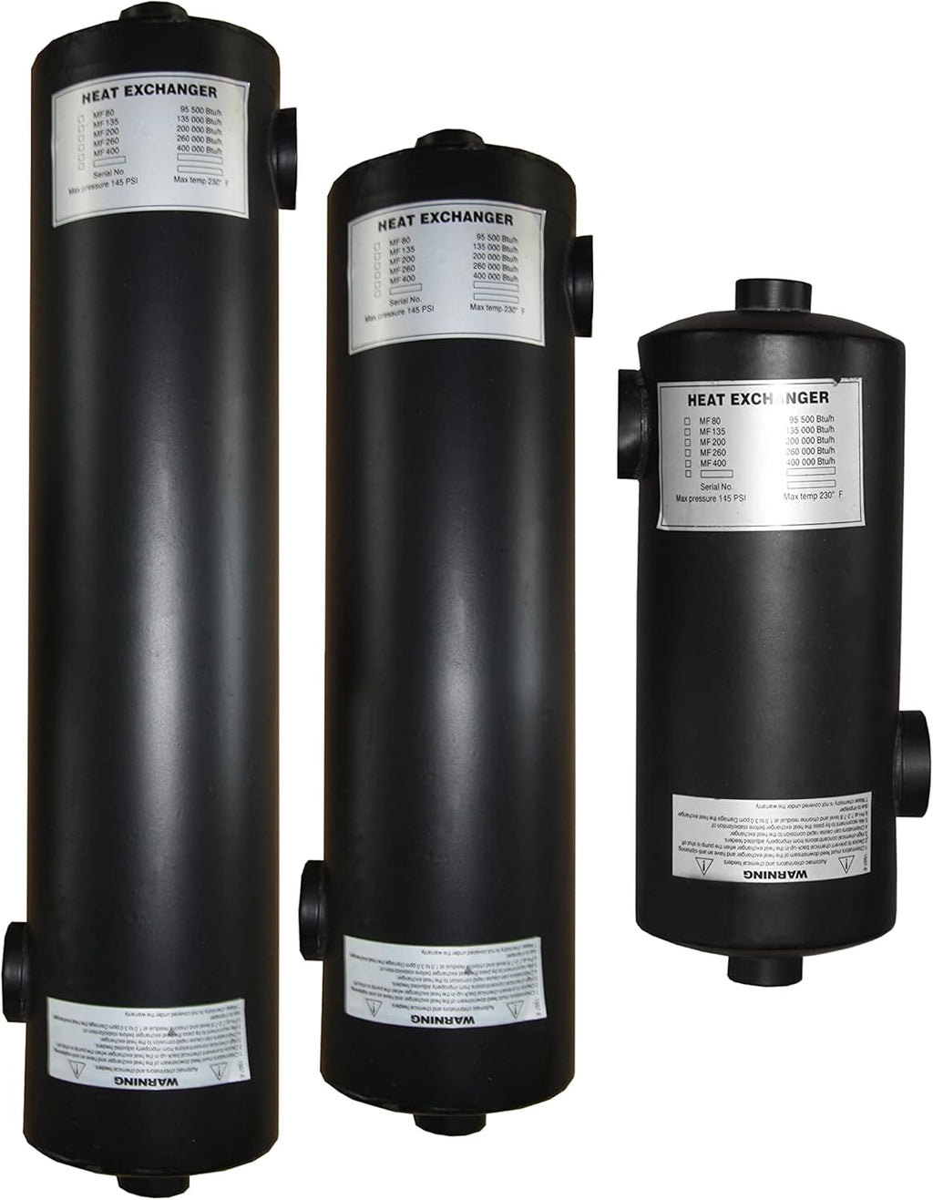 Shell and Tube Pool Heat Exchanger 95 kBtu Stainless Steel 304 1" FPT K35538