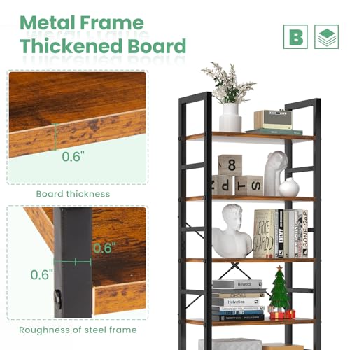 5 Tier Black Ladder Bookshelf E80885