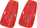 Red 2 Pack Plastic Snow Sled with Pull Rope and Handles Q1633
