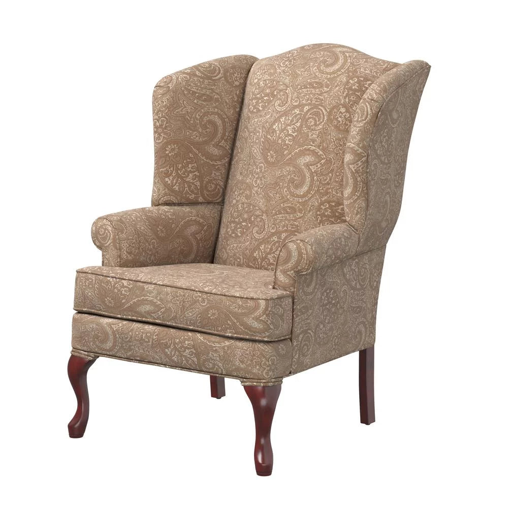 Cream Chenille Wingback Accent Chair H212
