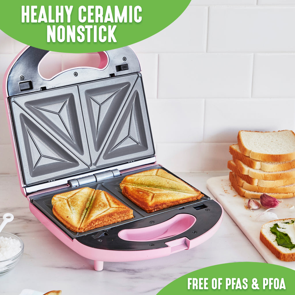 Pink Sandwich and Waffle Maker M3858