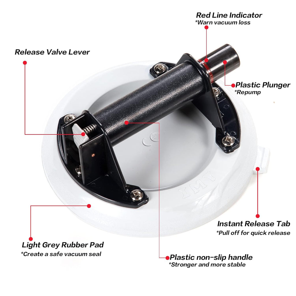 8 Glass Suction Cup with Handle and Pump O2829