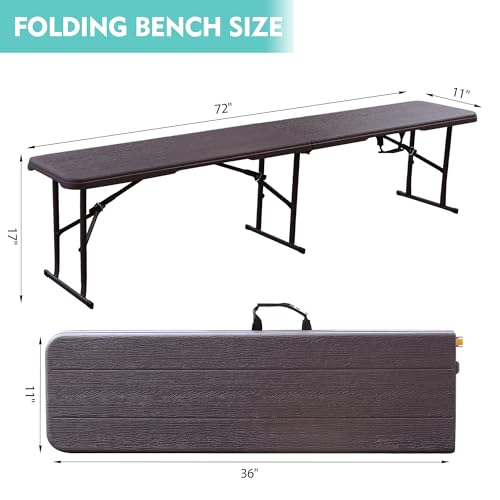 White 6FT Plastic Folding Bench G17054
