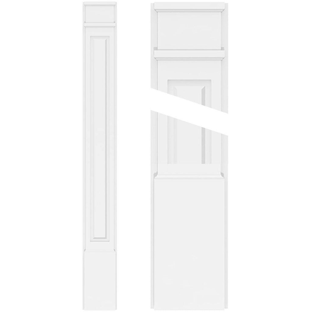 PVC Raised Panel Pilaster with Decorative Capital & Base (Pair) C3990