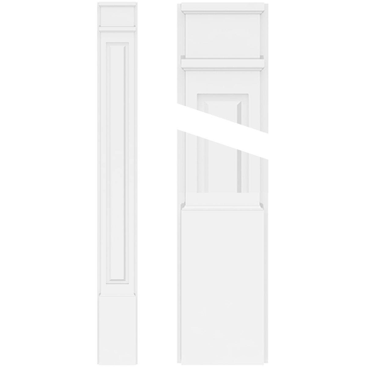 PVC Raised Panel Pilaster with Decorative Capital & Base (Pair) C3990