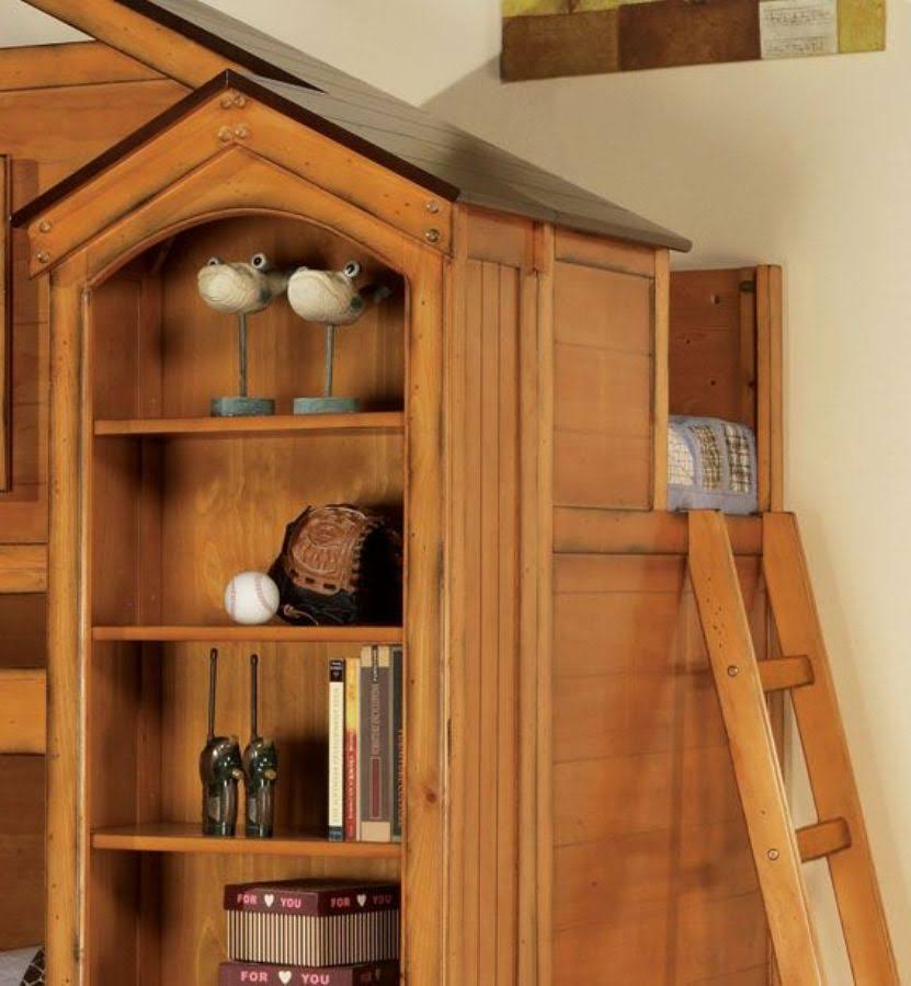 Rustic Oak Bookcase Cabinet V13611