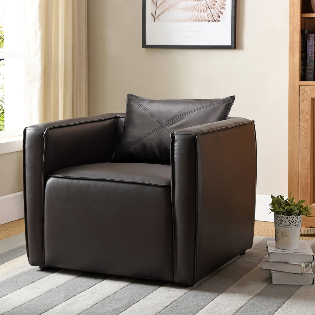 Gray Faux Leather Accent Chair C17263