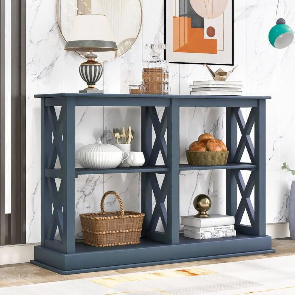 Navy Blue 3-Tier Console Table G916893