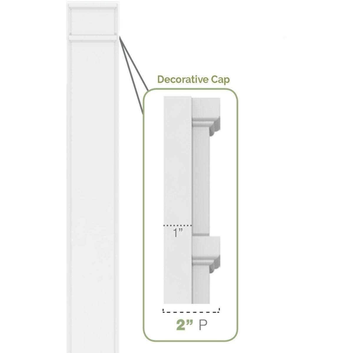 PVC Raised Panel Pilaster with Decorative Capital & Base (Pair) C3990