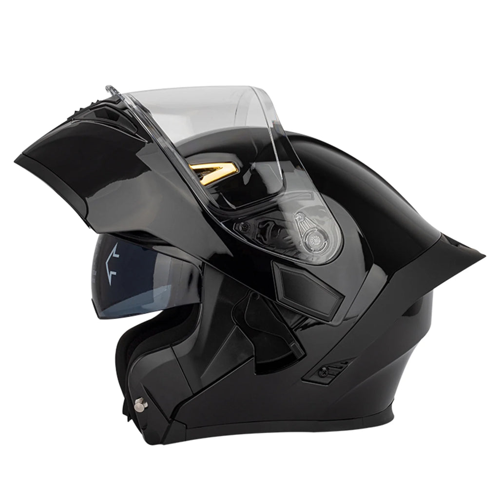 Dual Visor Flip Full Face Motorcycle Helmet with Built-in Sunglasses X5236