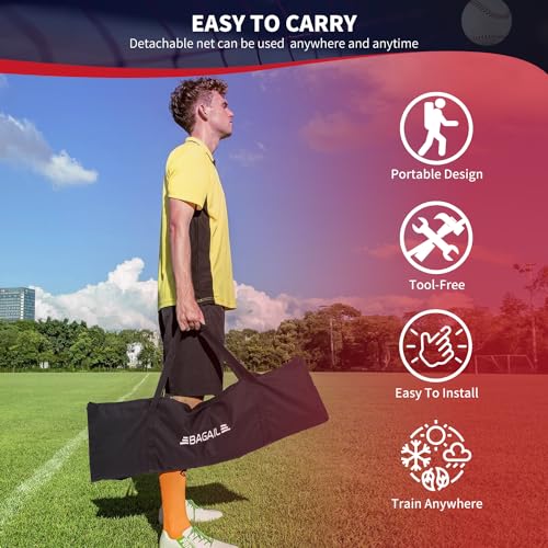 7x7 ft Baseball & Softball Practice Net with Bow Frame, Carry Bag G65167
