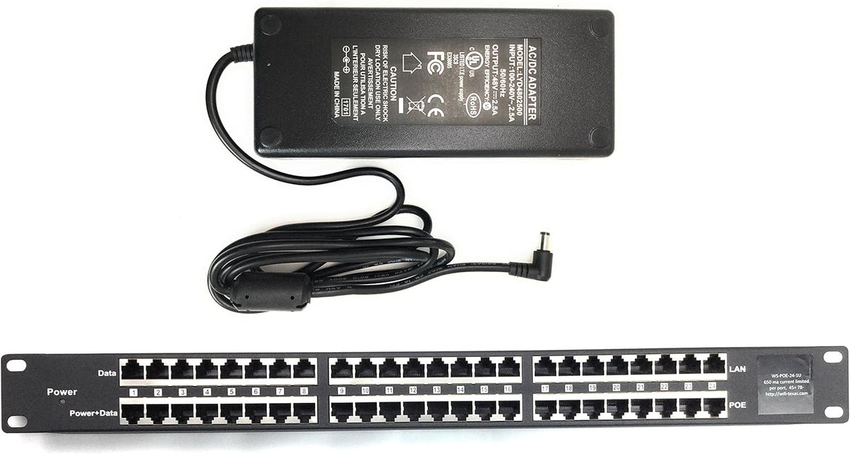 24 Port Passive PoE Injector with 48V 120W Power Supply L503427