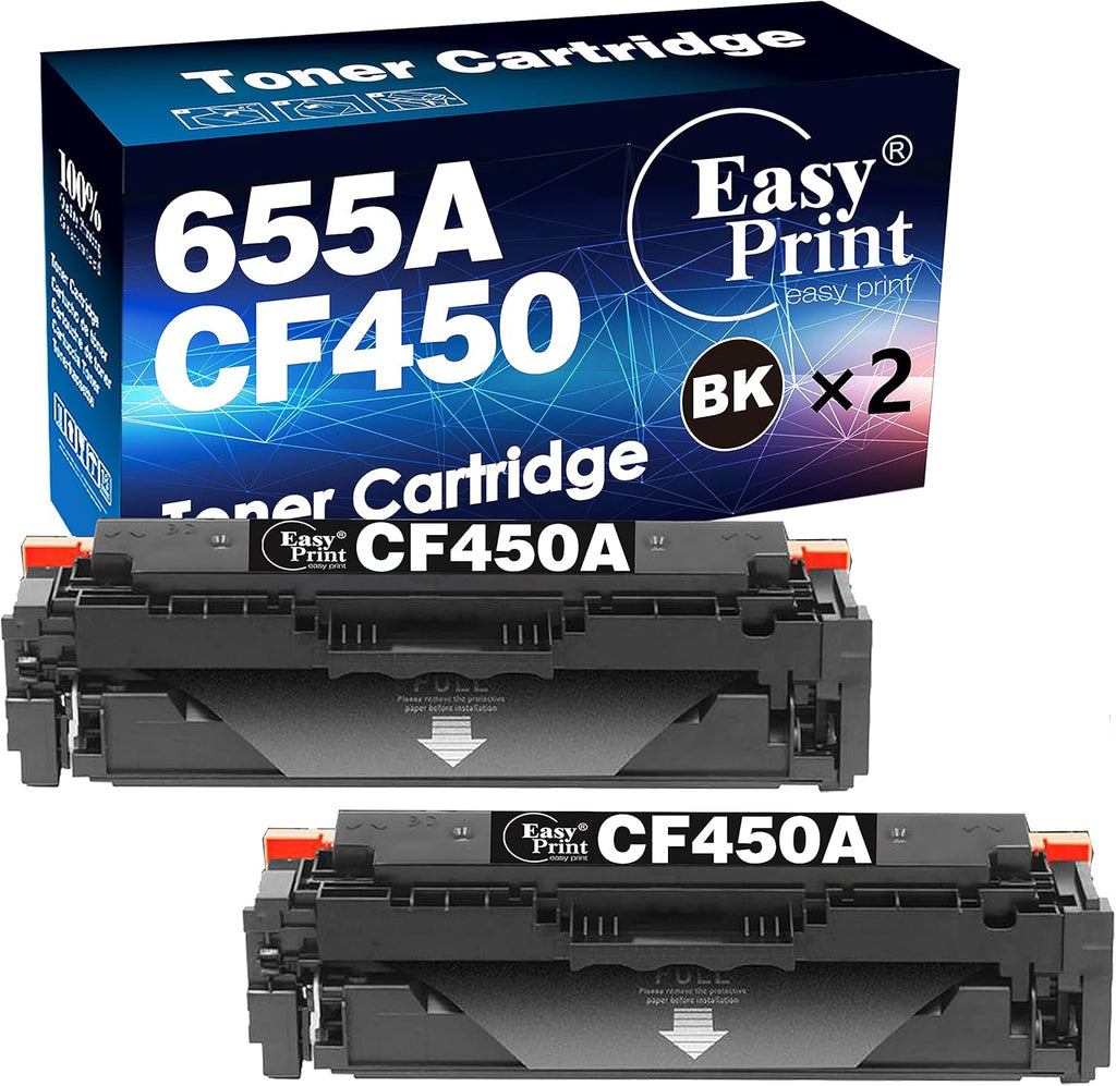 2X Black 655A CF450A Toner Cartridges for HP M652n M652dn M653dn M653x 653dh Printer Y100234