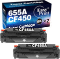 2X Black 655A CF450A Toner Cartridges for HP M652n M652dn M653dn M653x 653dh Printer Y100234