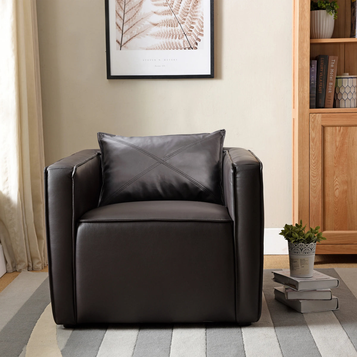 Gray Faux Leather Accent Chair C17263