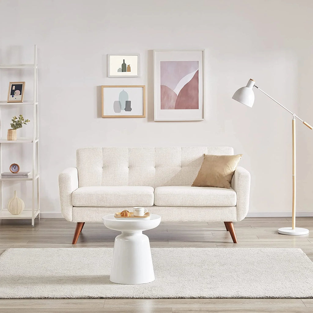 Beige Tufted Loveseat Sofa I72946
