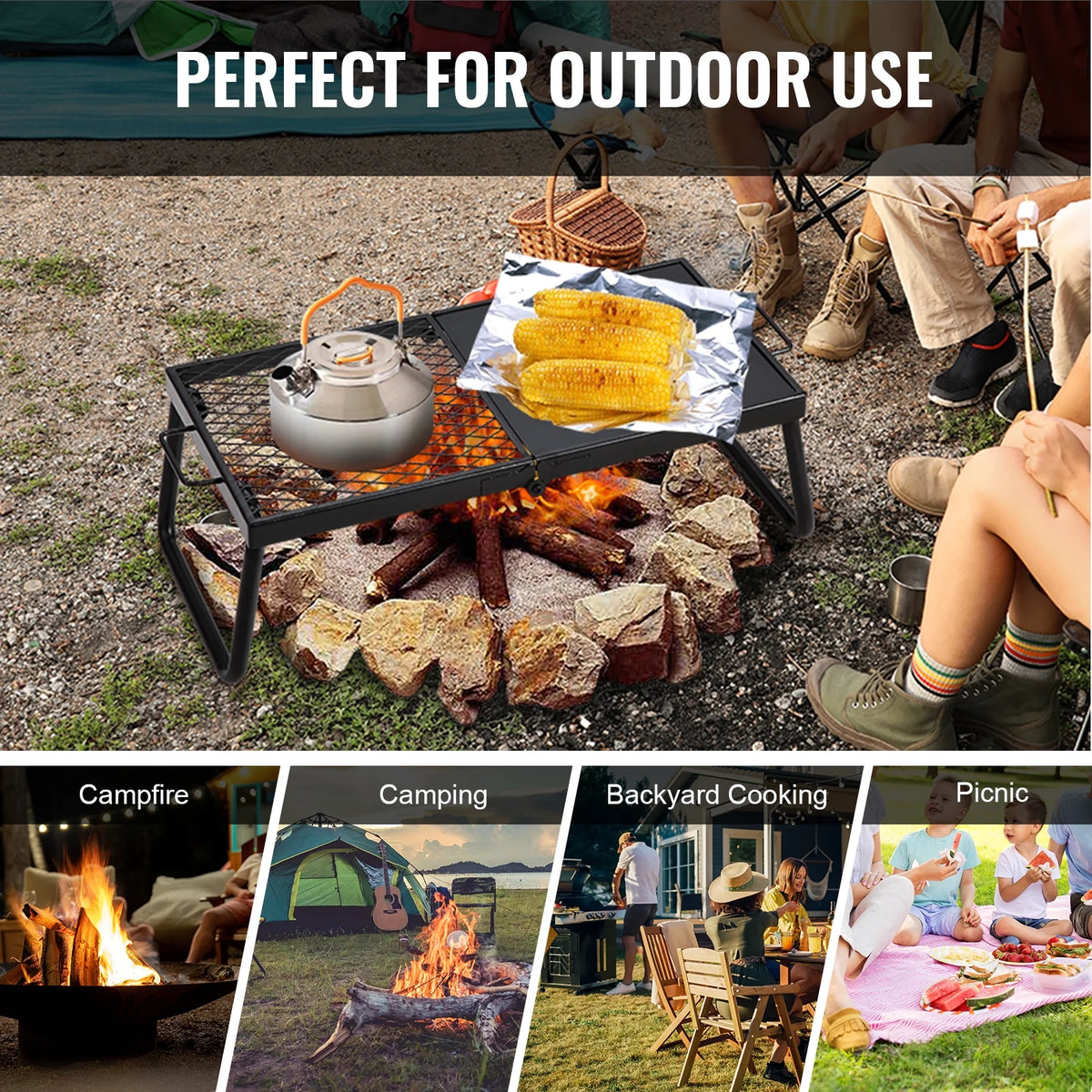 Folding Steel Campfire Grill R58811