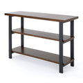 Dark Brown and Gun Metal 2 Shelf Faux Wood Bookcase V75045