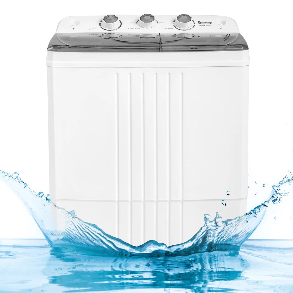 20LBS Portable Compact Twin Tub Washing Machine Washer Dryer, Gray R875
