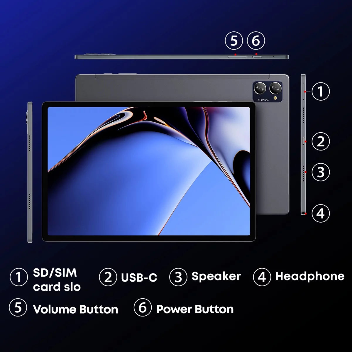 10.1" Tablet 128GB ROM 6GB RAM Android 12 B767742
