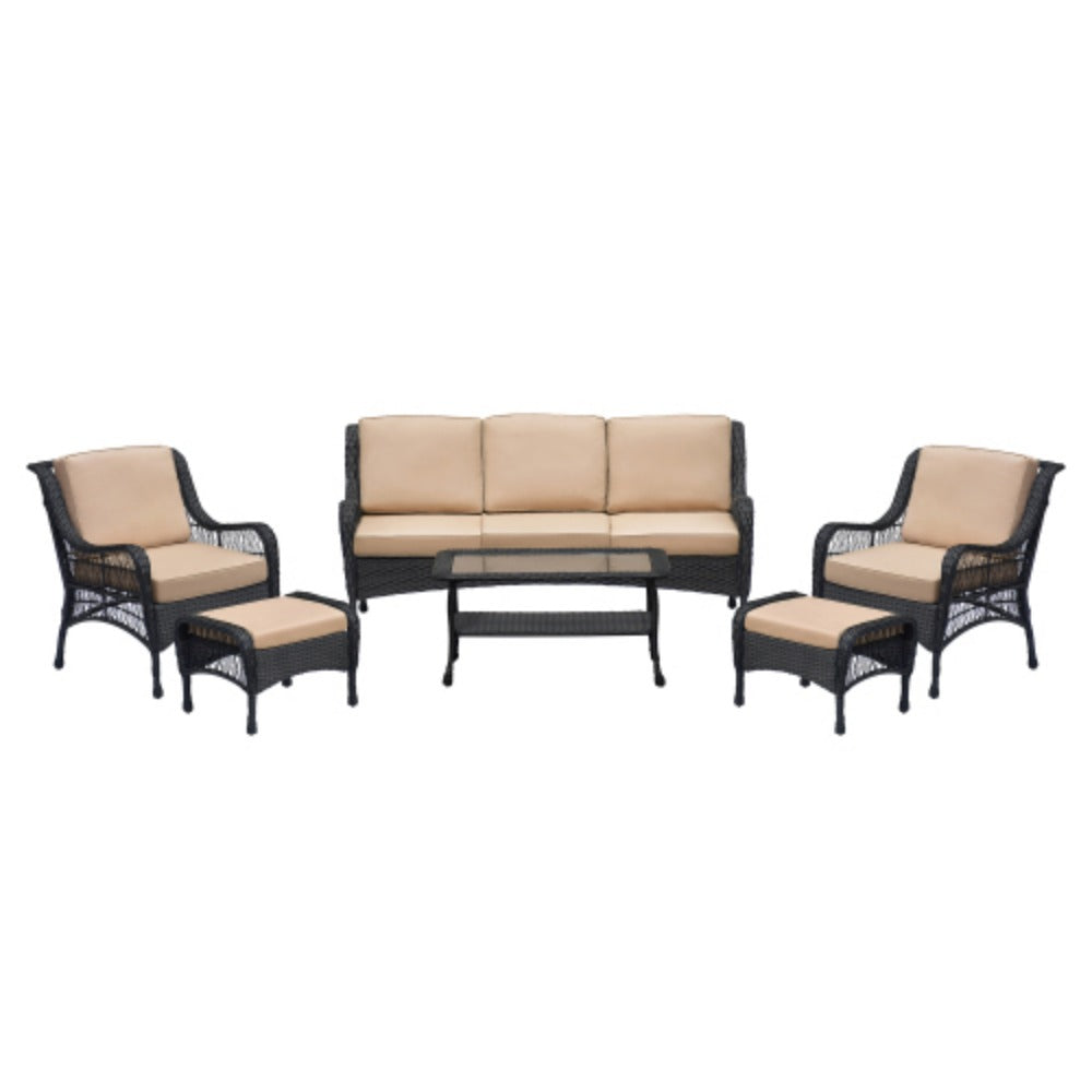 6-Piece Rattan Outdoor Conversation Set with Coffee Table R251390