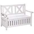 White Wooden Storage Bench K47976