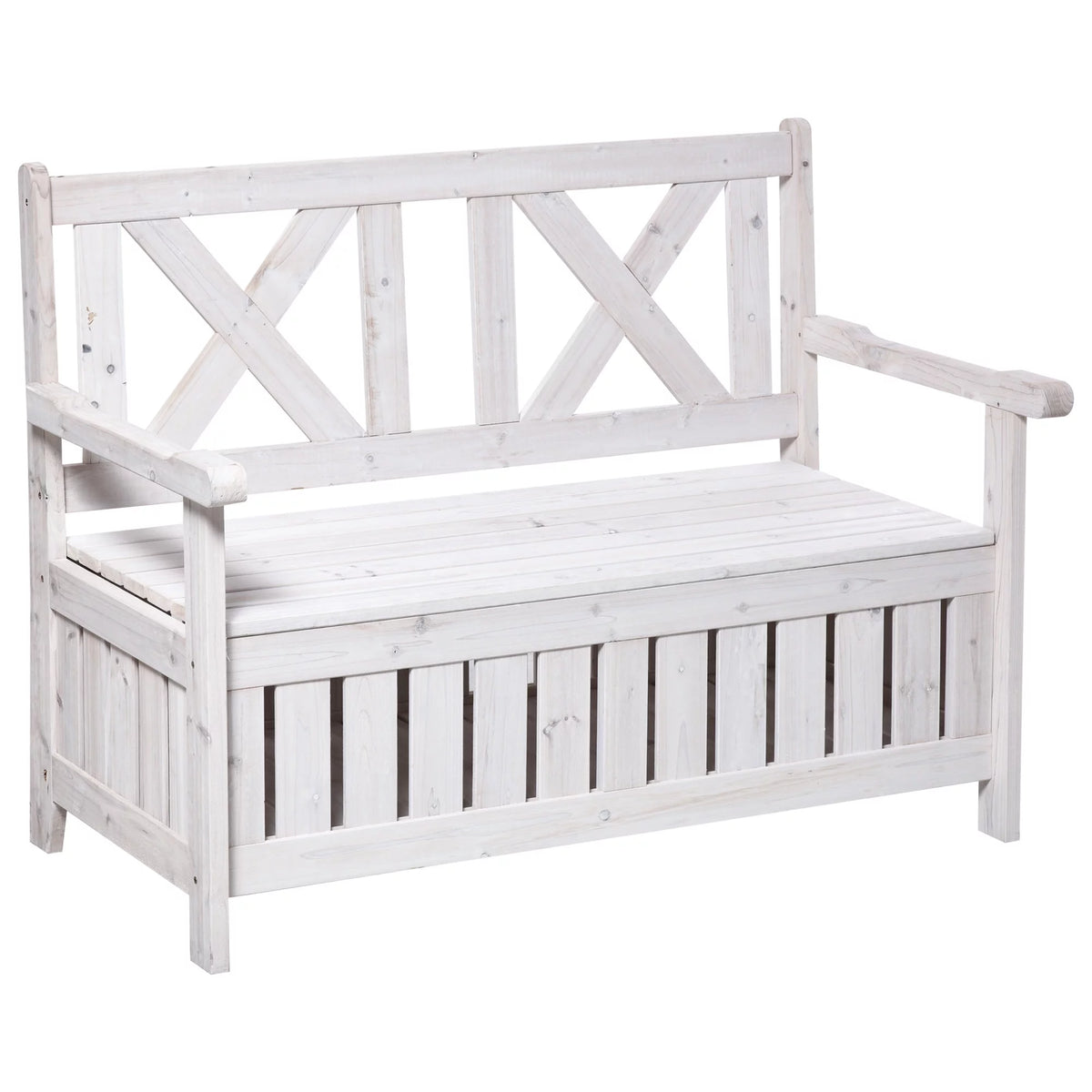 White Wooden Storage Bench K47976