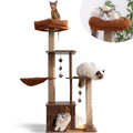 Brown Wood Cat Tree with Scratching Post V1268