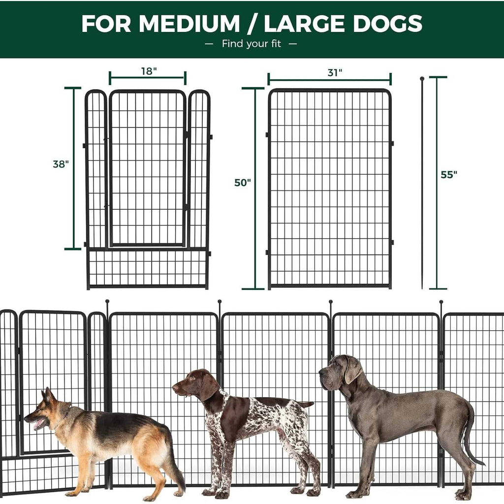 Dog Playpen Outdoor Panels with Doors Z43841