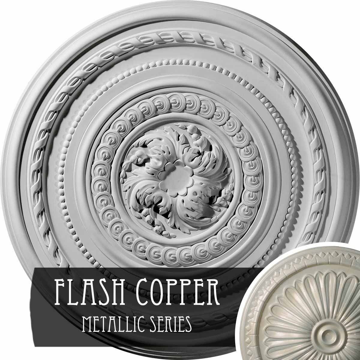 26 1/4x22OD x 1 1/2x22P Pearl Ceiling Medallion, Hand-Painted Flash Copper E266
