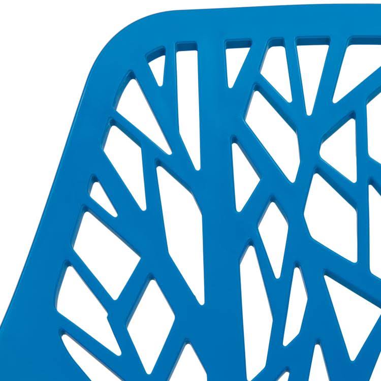 Blue Dining Chair with Chromed Legs Q41476