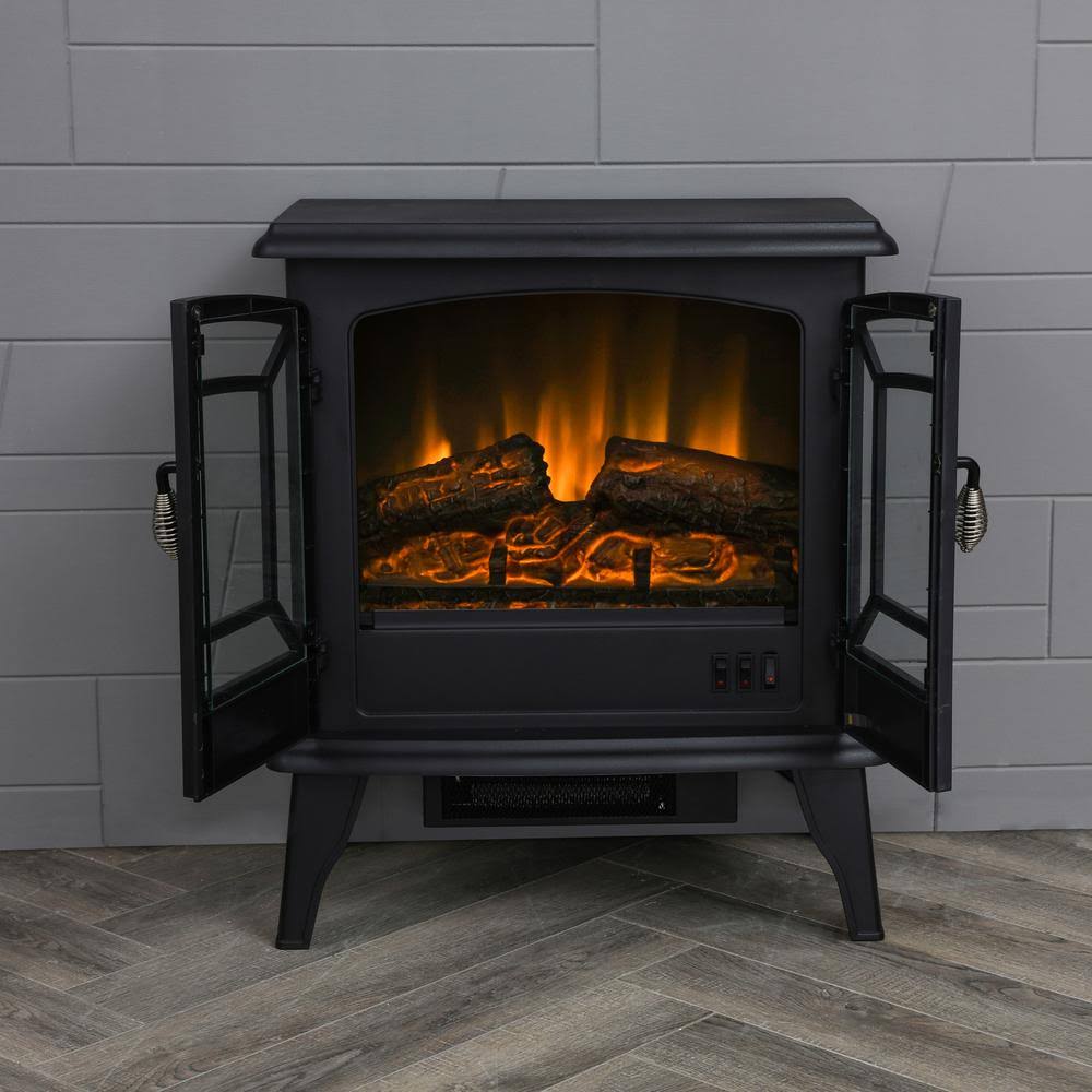 Freestanding Electric Fireplace in Black G264