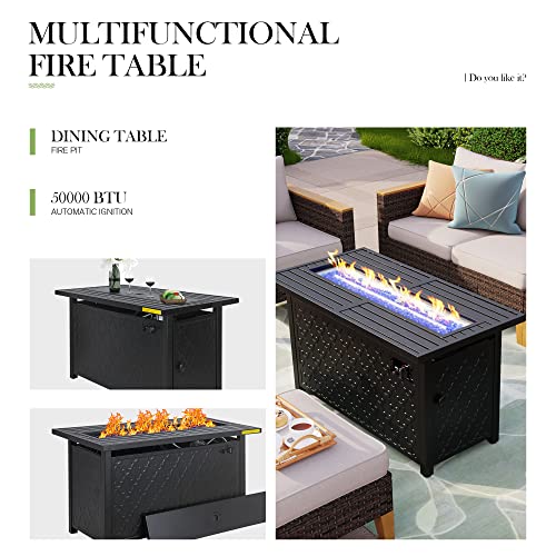 12 Piece Beige Wicker Patio Conversation Sofa Set Q993