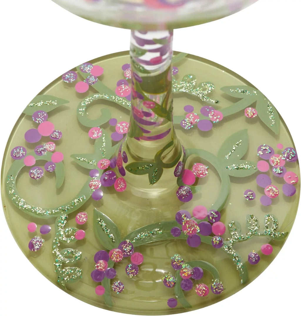 Hand-Painted Artisan Wine Glass, 1 Count, Multicolor H8682