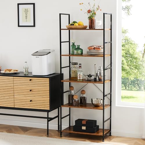 5 Tier Black Ladder Bookshelf E80885